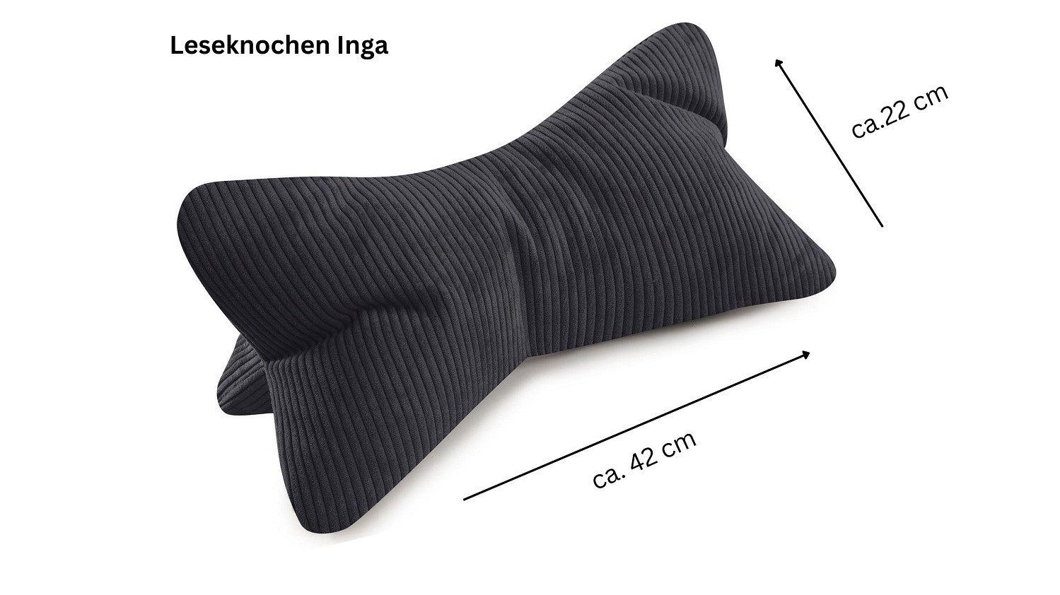 Magma Heimtex Kopfkissen Leseknochen Inga ergonomische Form, Füllung: Polyester, flexible Stütze für Bücher, E-Books oder Tablets – Bild 4 von 4