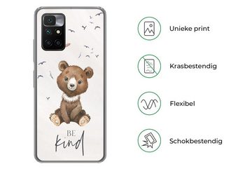 MuchoWow Handyhülle Sprichwörter - Kind sein - Kinder - Teddybär - Aquarell, Phone Case, Handyhülle Xiaomi Redmi 10, Silikon, Schutzhülle