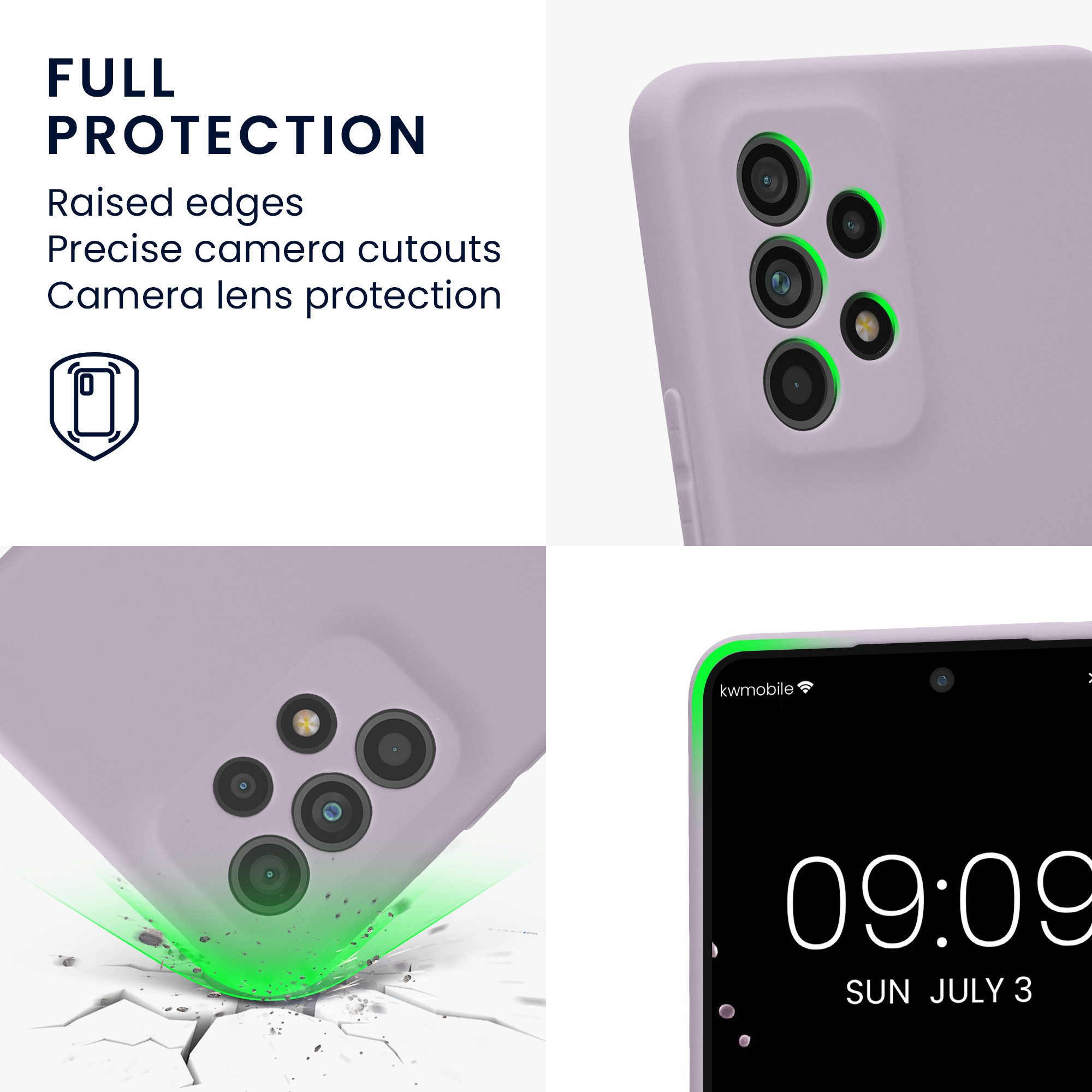 kwmobile Smartphone-Hülle Handyhülle für Samsung Galaxy A53 5G Hülle, Weiches Handy Silikon Case - Schutzhülle Cover