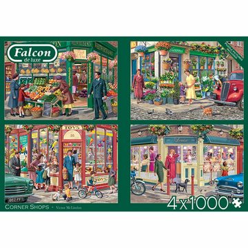 Jumbo Spiele Puzzle Falcon Corner Shops 4 x 1000 Teile, 10000 Puzzleteile