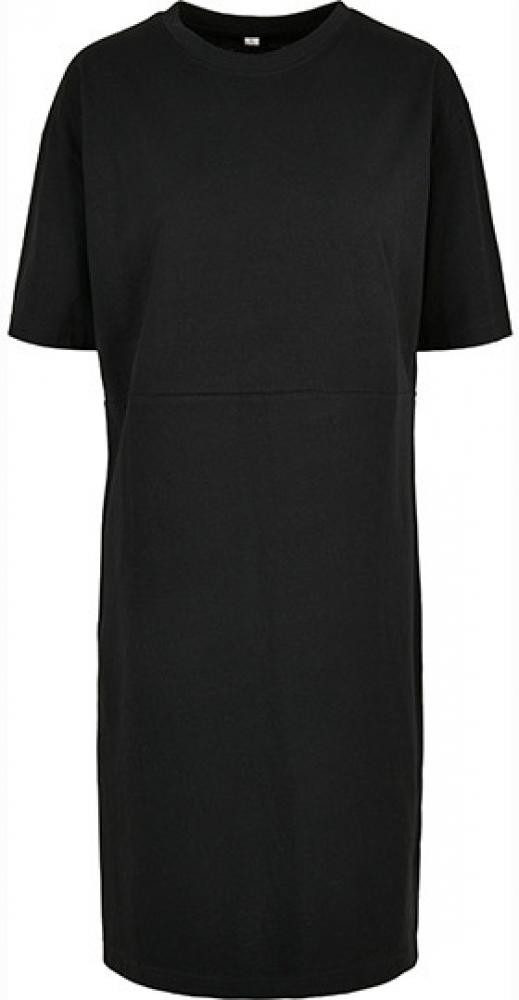 Build Your Brand Rundhalsshirt Damen Organic Oversized Slit T-Shirtkleid