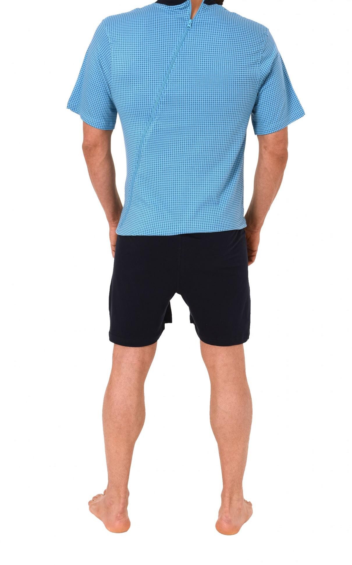 Normann Care Pyjama Herren Pflegeoverall kurzarm mit Reissverschluss an Hos günstig online kaufen