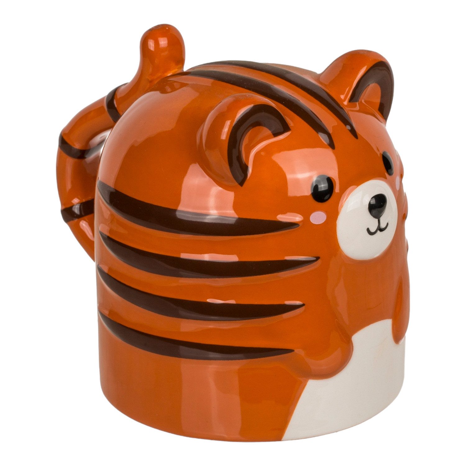 Out of the Blue Tasse Tiger kopfüber Kaffeebecher Tigertasse aus Keramik