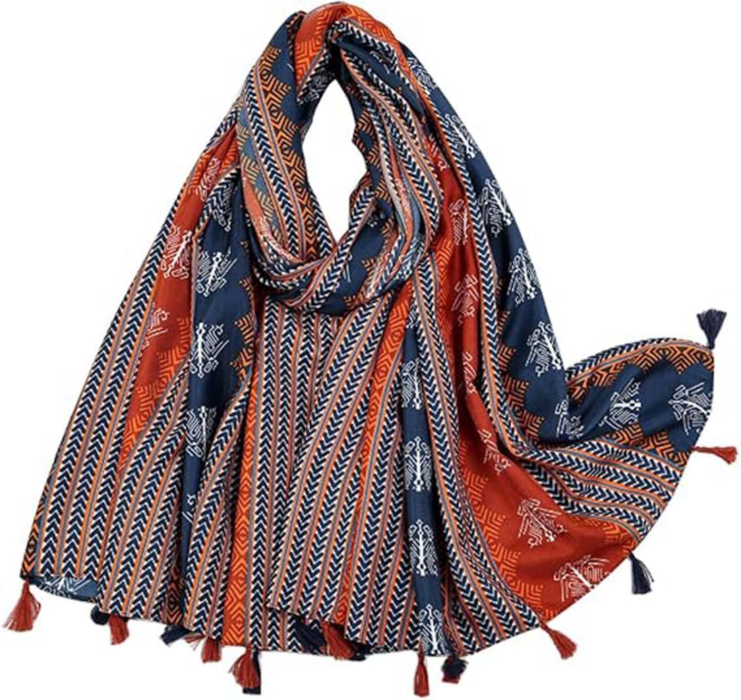 Oemmn Poncho Damen Boho Schal,Umhang,Schultertuch,mit Fransen,Knöpfen,atmungsaktiv