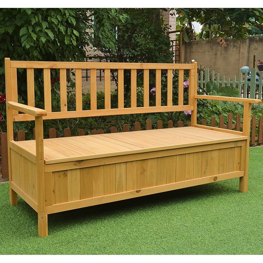 Mucola Gartenbank Gartenbank Truhenbank Sitzbank Küchenbank Holz Auflagenbox Gartentruhe (Stück, 1-St., Bank), Frei im Raum stellbar
