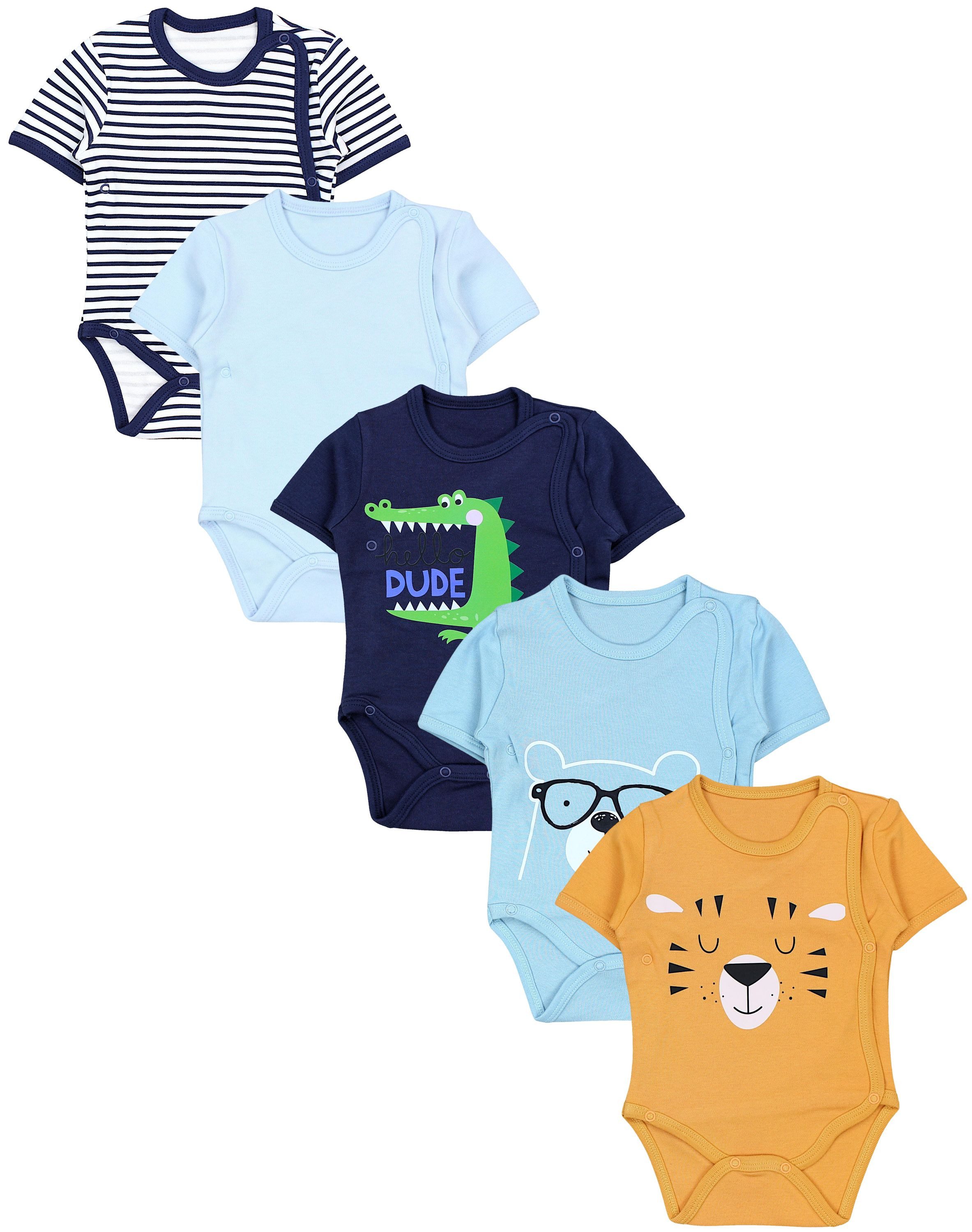 TupTam Kurzarmwickelbody TupTam Baby Jungen Kurzarm Wickelbody Baumwolle Body 5er Set
