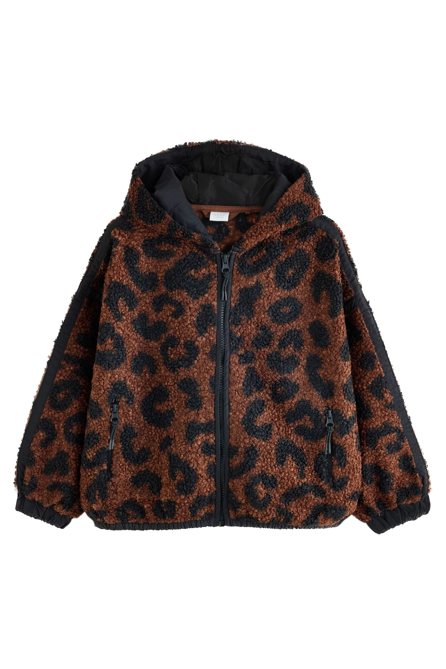 Next Kapuzenfleecejacke Borg-Jacke mit Kapuze und Reißverschluss (1-St)