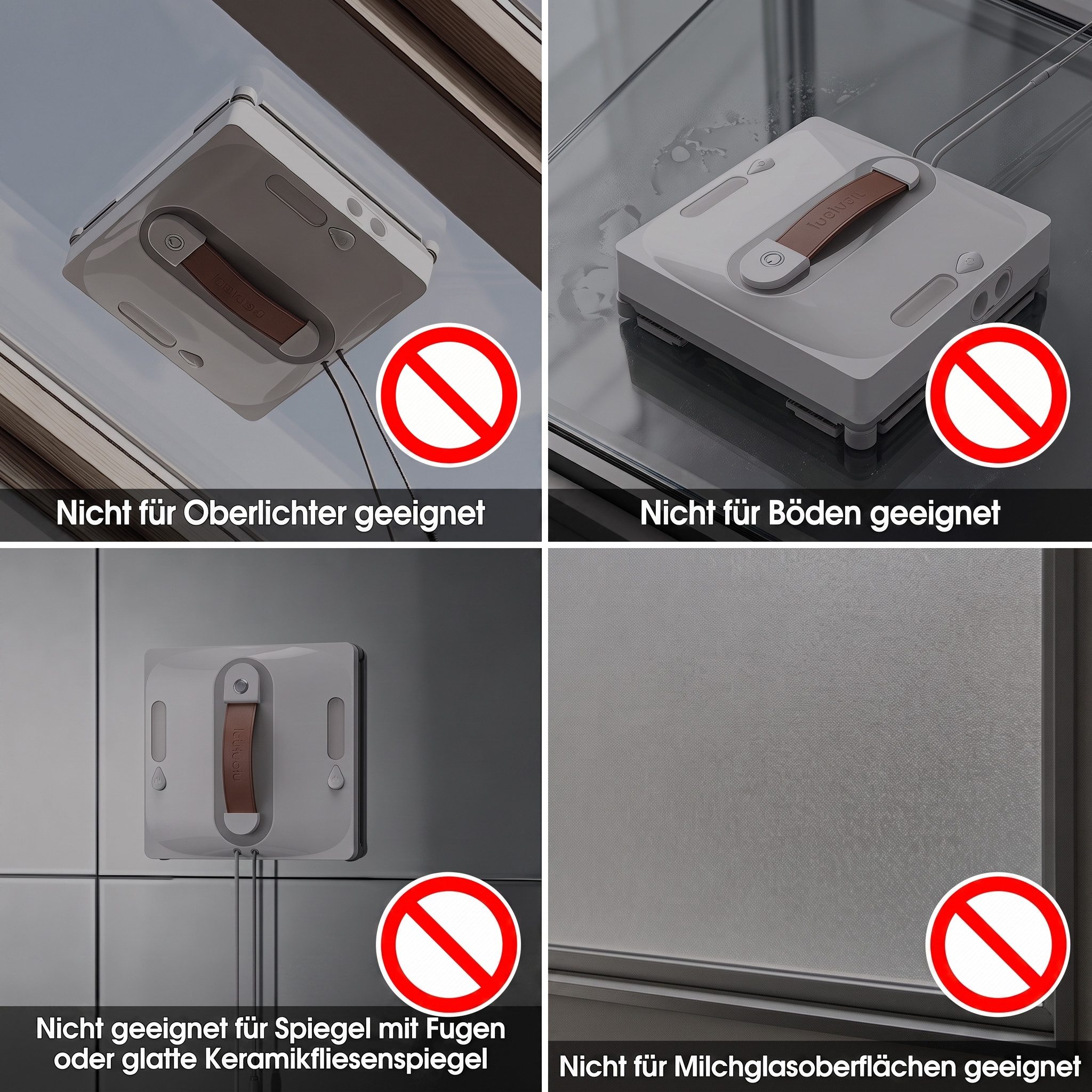 lubluelu Fensterputzroboter CHYW201 Fernbedienung mit Dual-Wasserspray Anti-Fall 6500Pa, mit 80ml Wassertank und Sprühfunktion,Außen-und Innenfenster