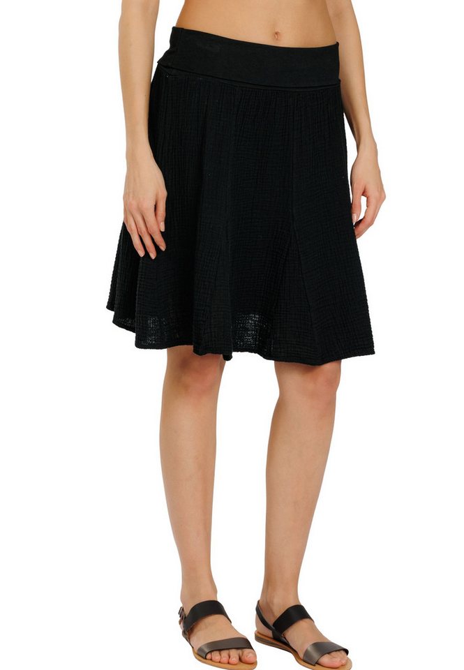 Caspar Faltenrock Damen Musselin Midi Rock knielang 100% Baumwolle Made in Italy - Ro037