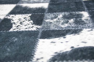 Teppich Kuhfell Imitat Teppich Patchwork in Schwarz Grau Weiß, Teppich-Traum, rechteckig, Höhe: 4 mm