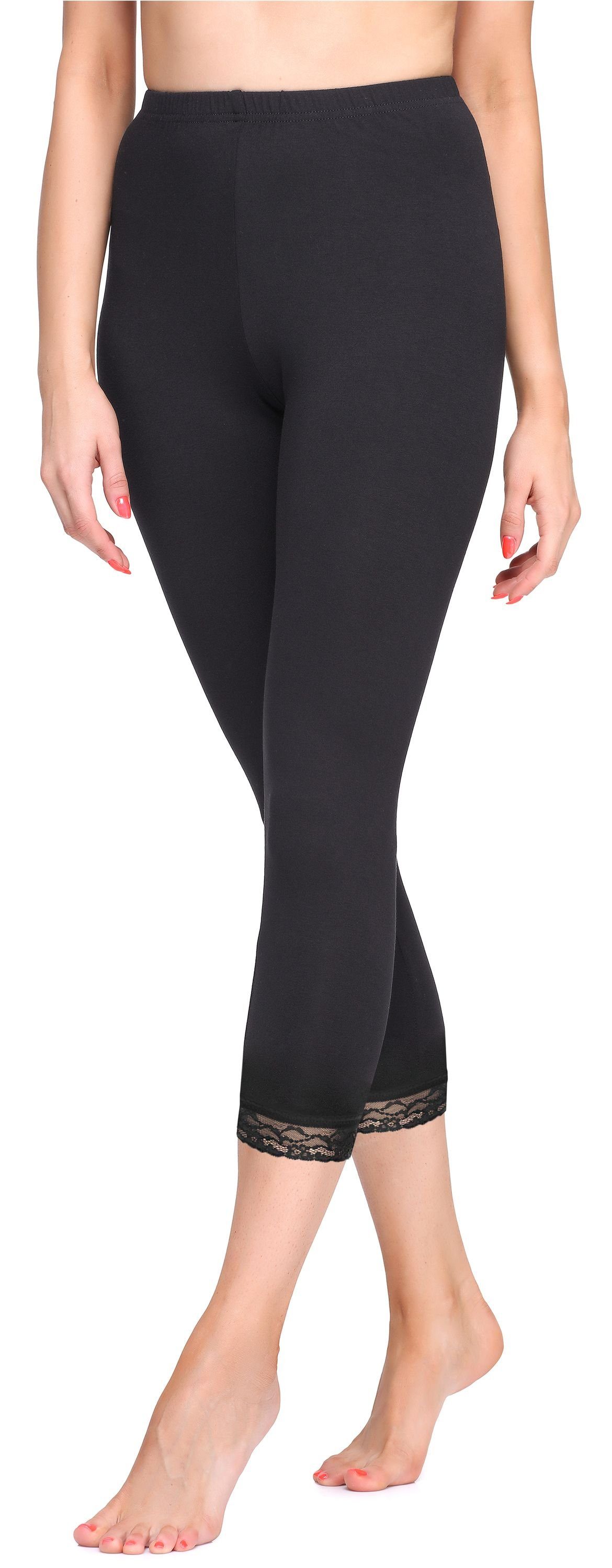 Merry Style Leggings Damen 3/4 Capri Leggings MS10-290 (1-tlg) elastischer Bund