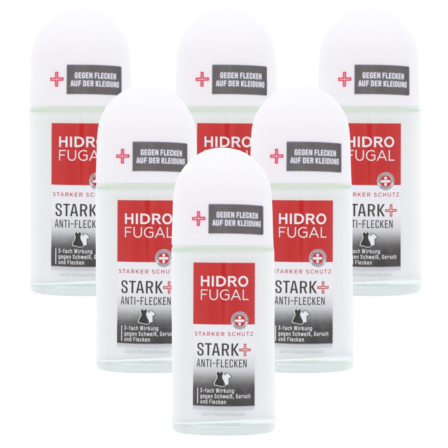 Hidrofugal Deo-Roller 6 x Hidrofugal Stark + Anti Flecken Starker Schutz mit 3 fach Wirkung