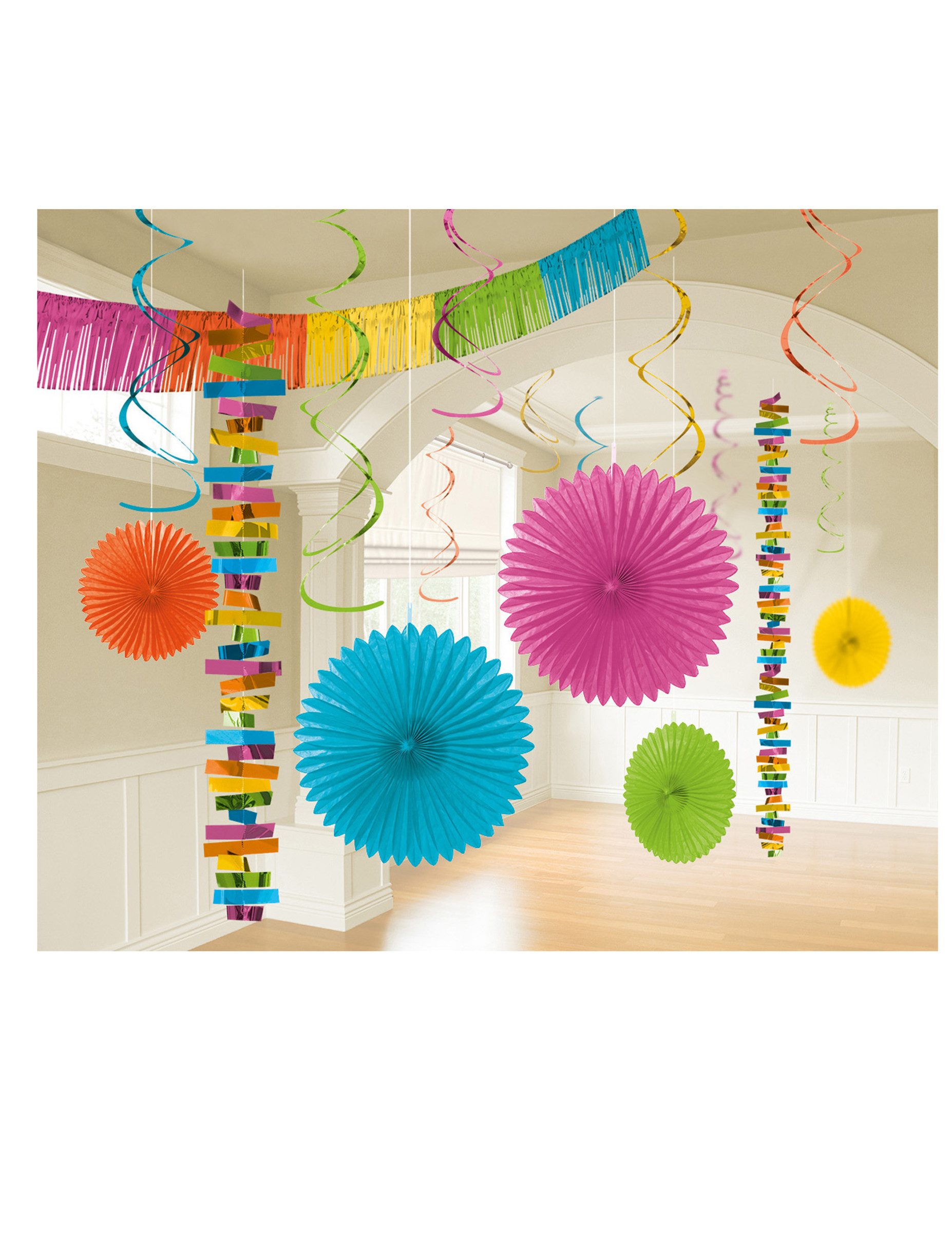 Riethmüller Kostüm Papierdekorations Set 18 teilig bunt