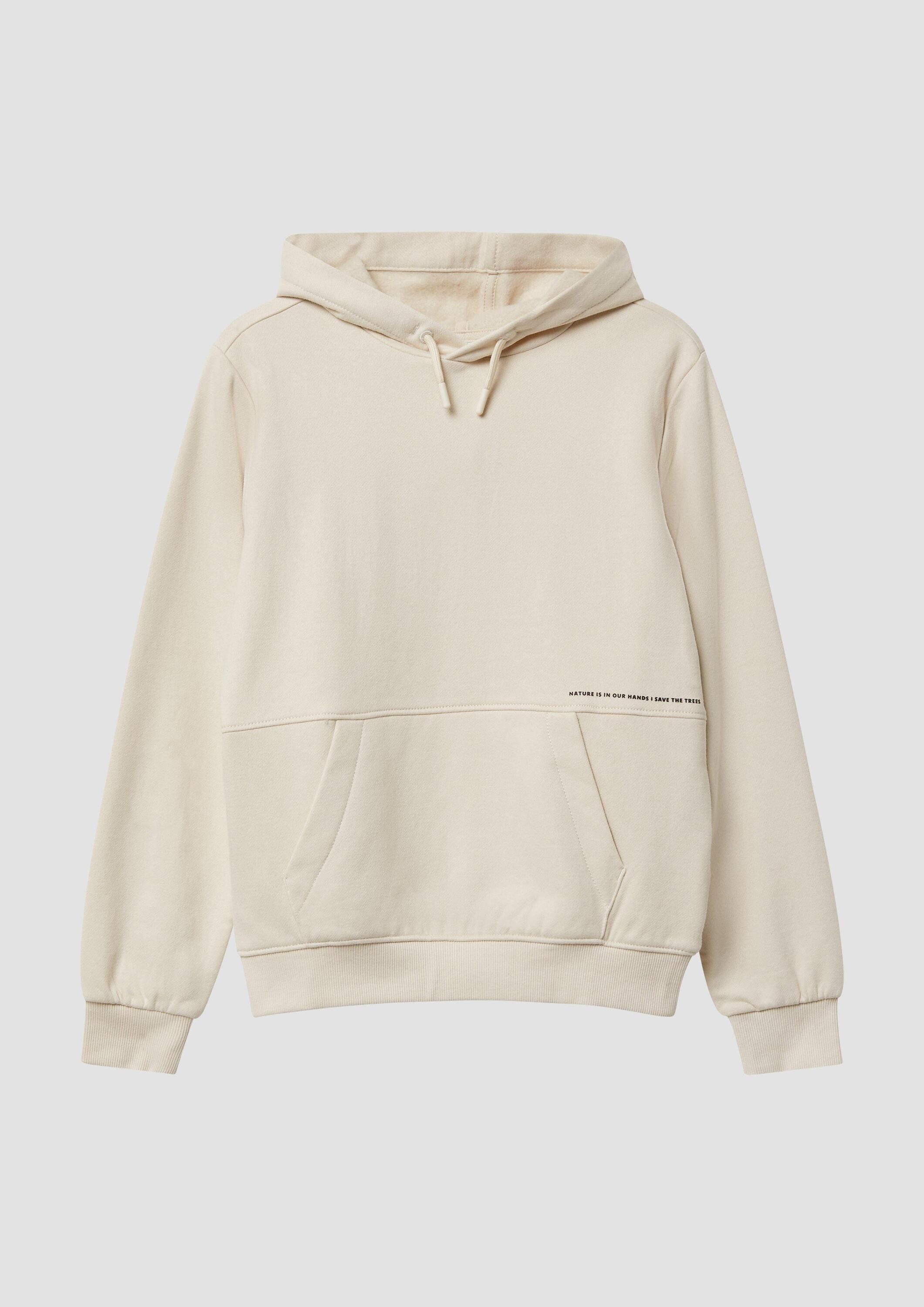 s.Oliver Sweatshirt Sweatshirt Kuscheliger Hoodie mit kleinem Wording-Print
