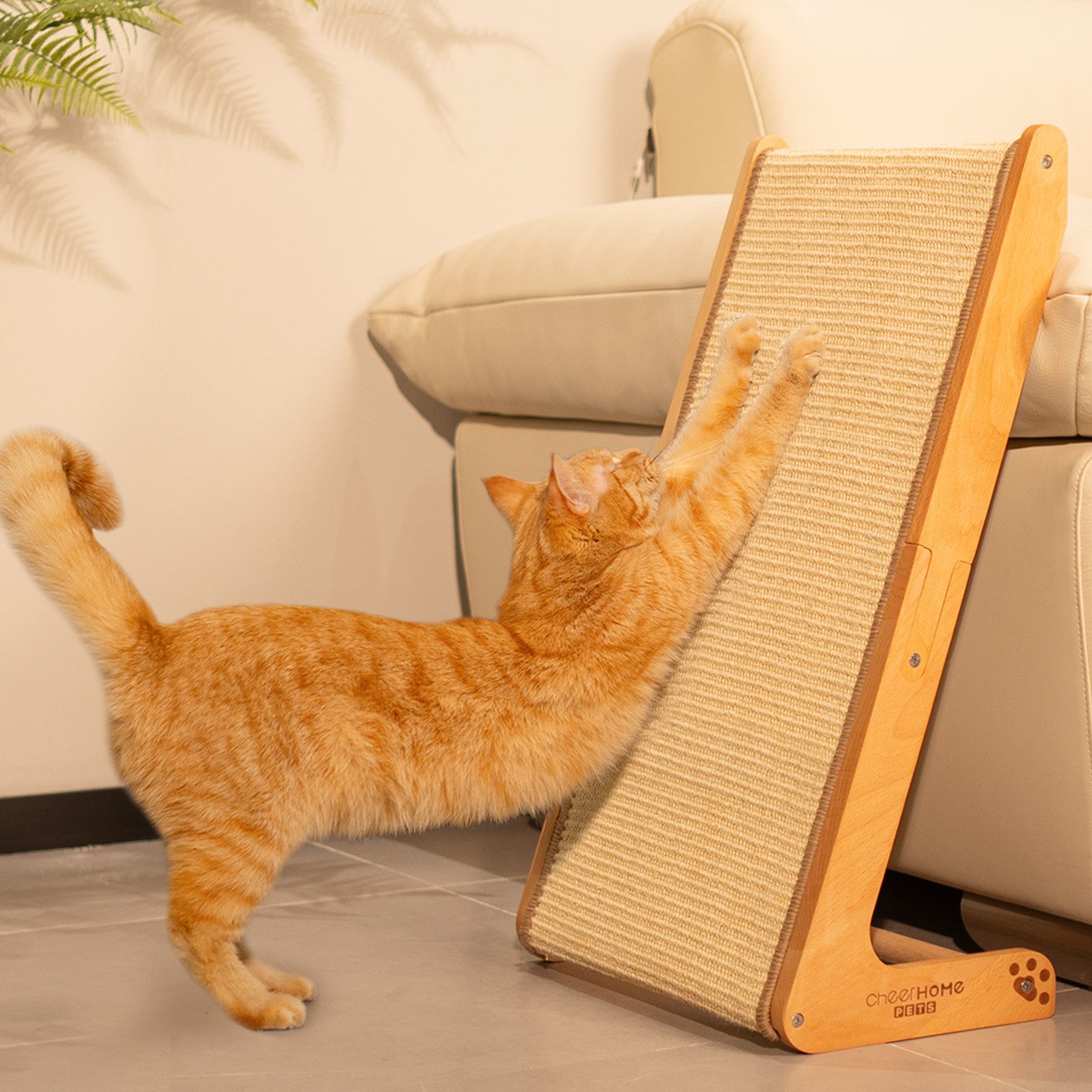 CheerPals Kratzbrett (63cm) L-förmiges 2-in-1 Sisal aus massivem Buchenholz, (1-tlg)
