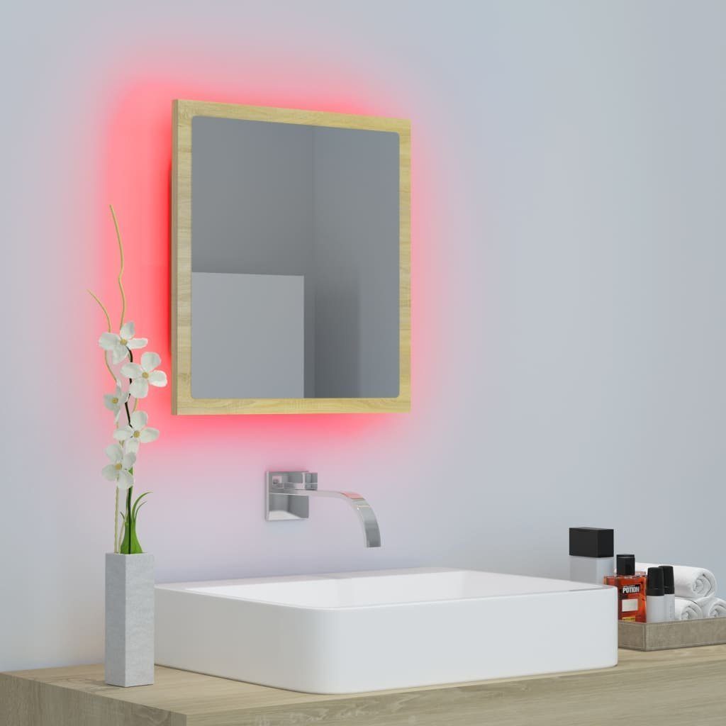Badezimmerspiegelschrank LED-Badspiegel Sonoma (1-St) cm Sonoma-Eiche vidaXL 40x8,5x37 Acryl Eiche