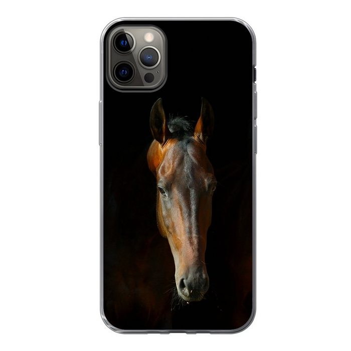MuchoWow Handyhülle Pferde - Tiere - Braun Handyhülle Apple iPhone 13 Pro Max Smartphone-Bumper Print Handy