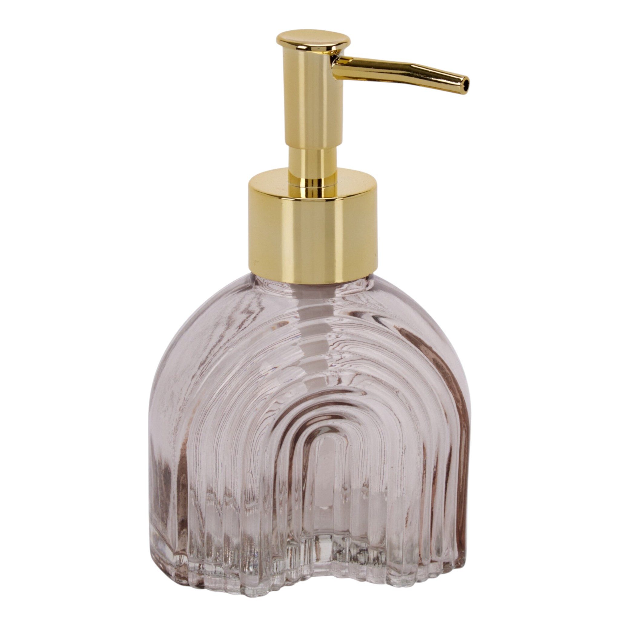 Meinposten Seifenspender Flüssigseifenspender Retro braun beige gold Glas P günstig online kaufen