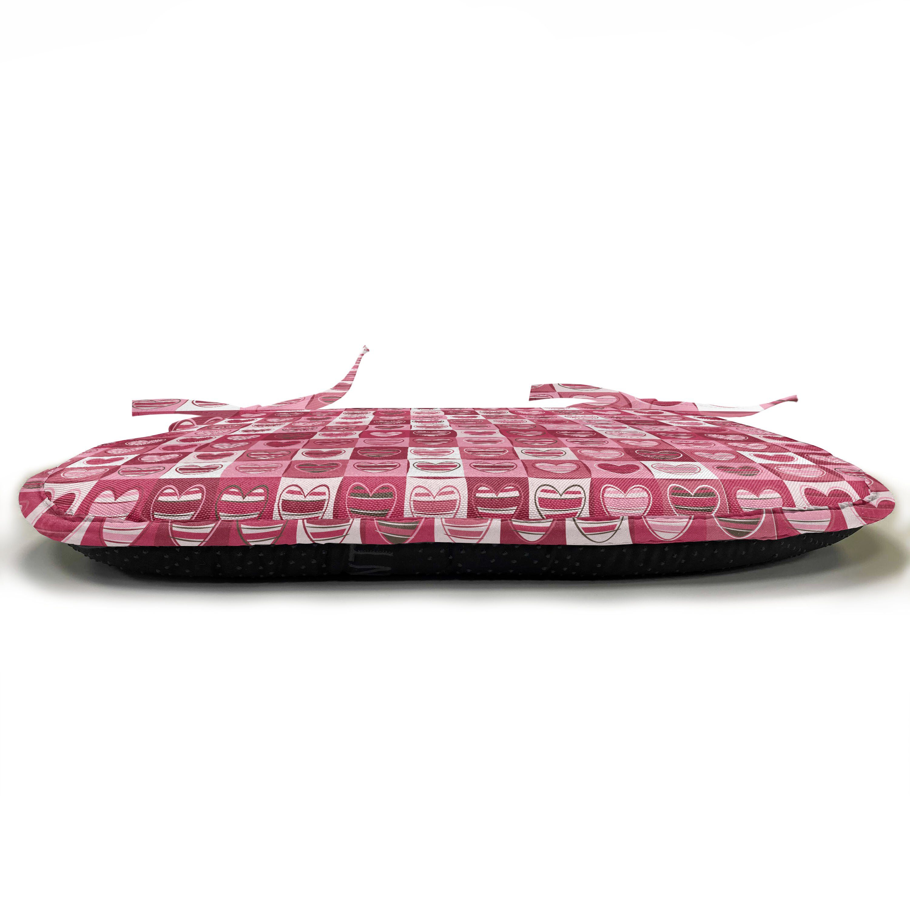 Stuhlkissen rosa, mit Vintage Riemen Weiß, wasserfestes Kissen Abakuhaus Küchensitze, Dekoratives Geometric für