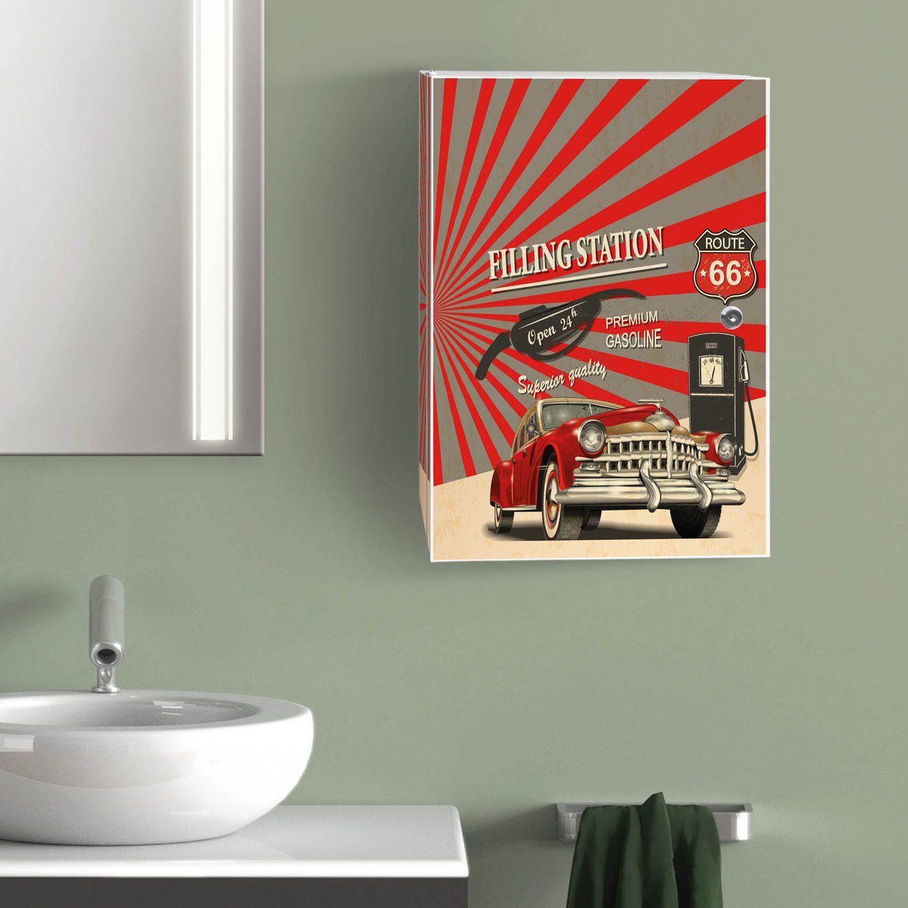 banjado Medizinschrank Stahl Filling Station (abschließbar, 3 große und 2 kleine Fächer) 35 x 46 x 15cm