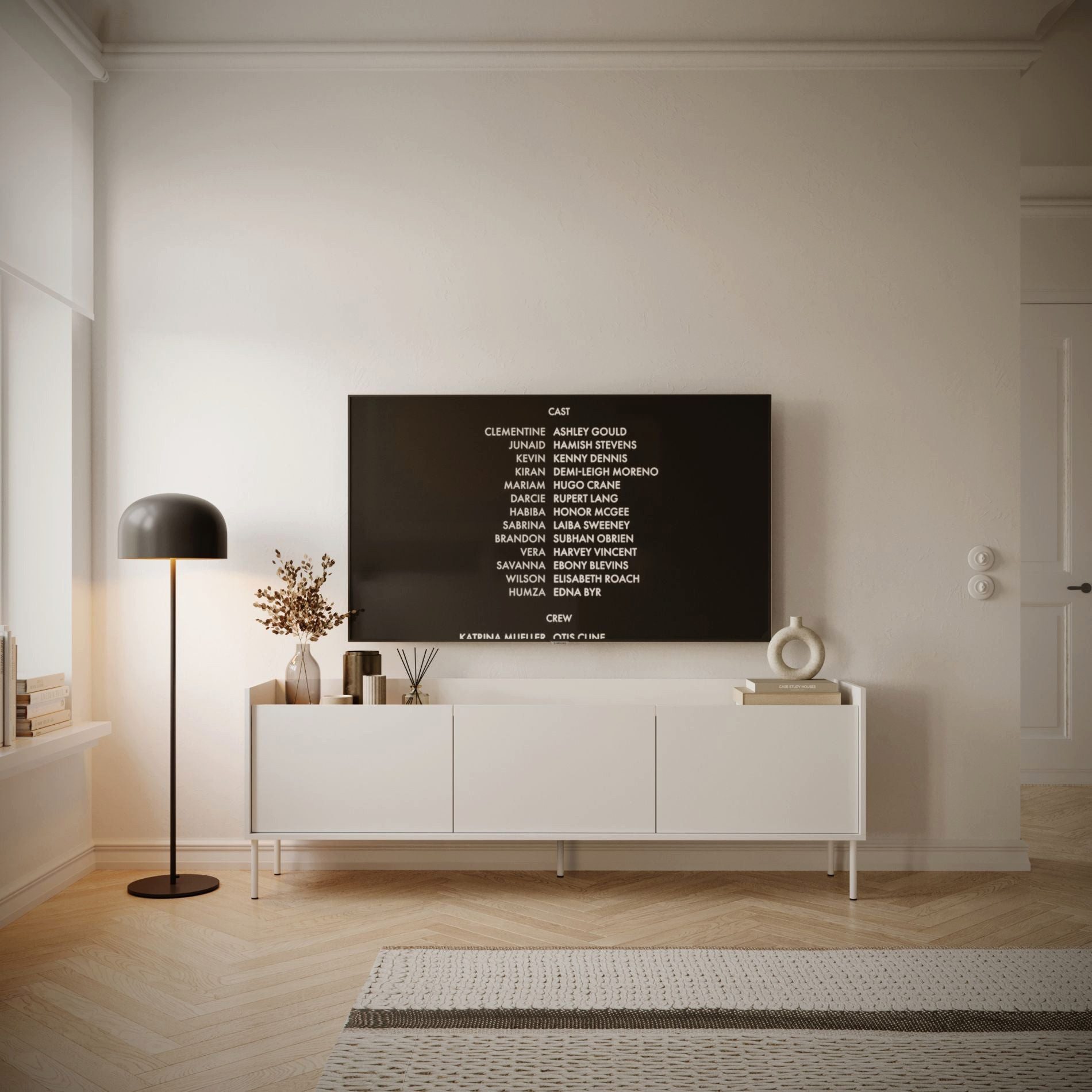Selsey TV-Schrank Tovi Lowboard mit Stauraum und Metallfüßen, 175 cm breit