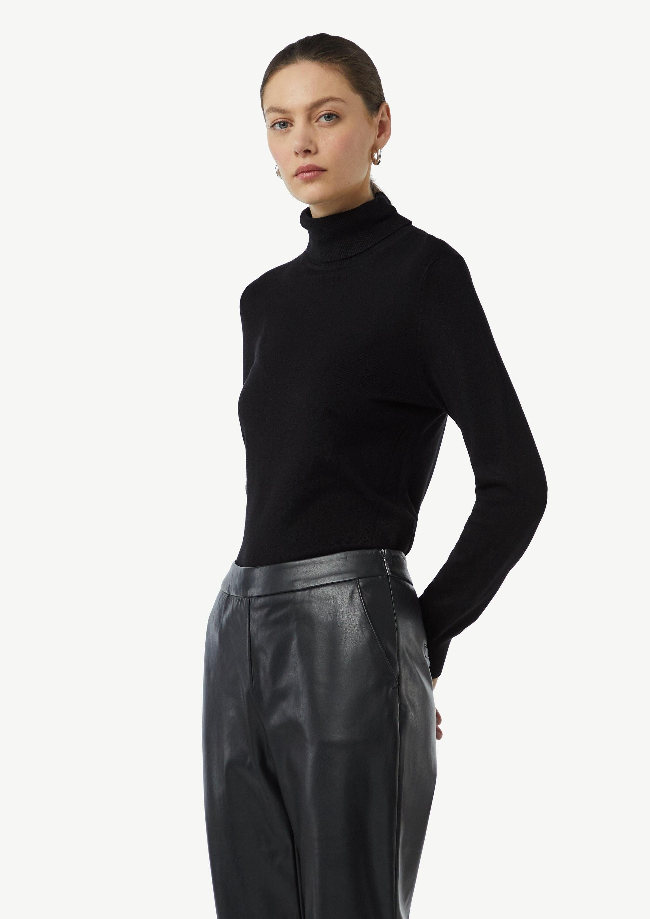 comma Longpullover Strickpullover Feinstrickpullover mit Rollkragen und Sch günstig online kaufen