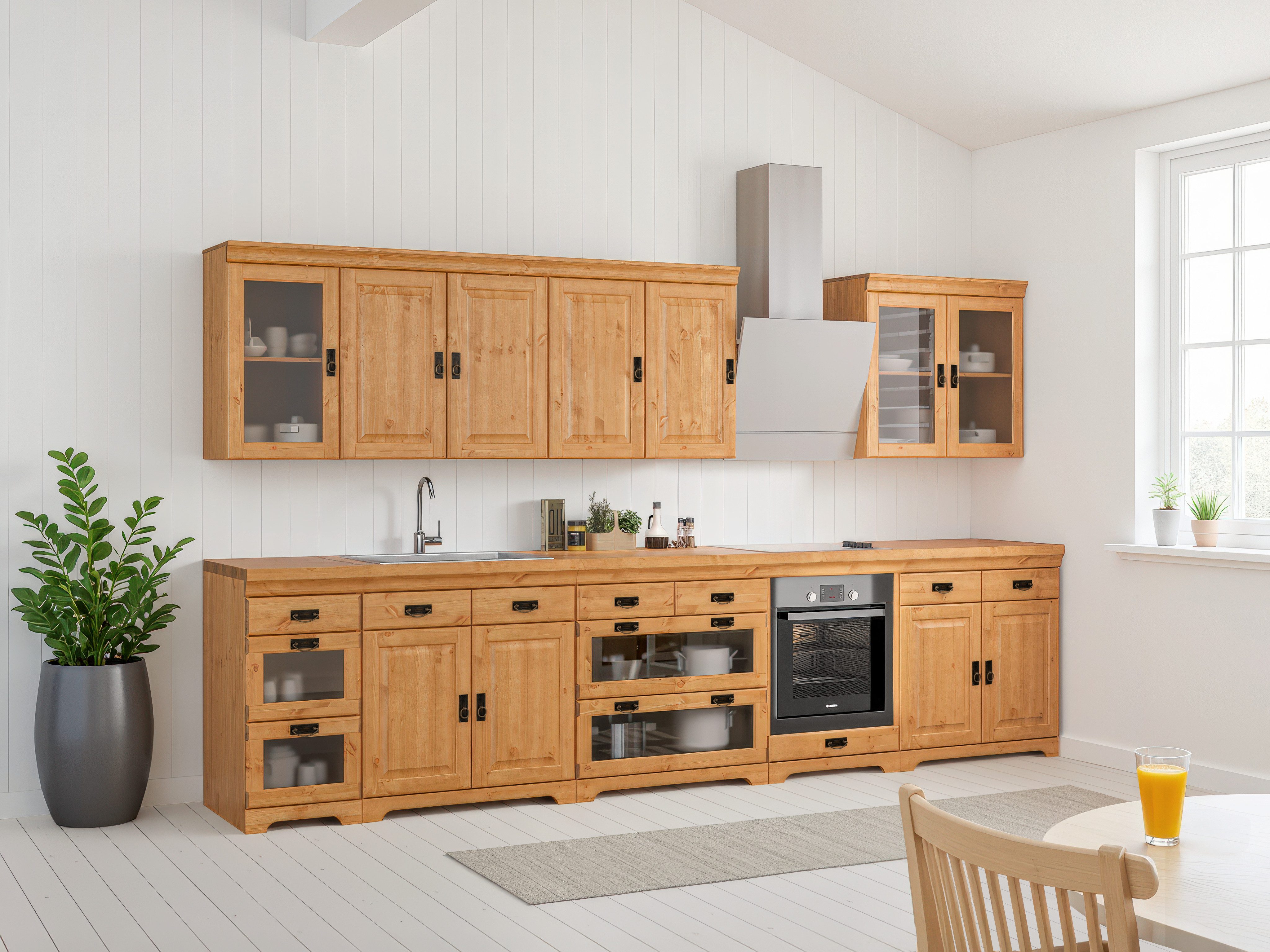 Home affaire Spülenschrank Rügen Breite 80 cm, Kiefer massiv, mit 2 Türen