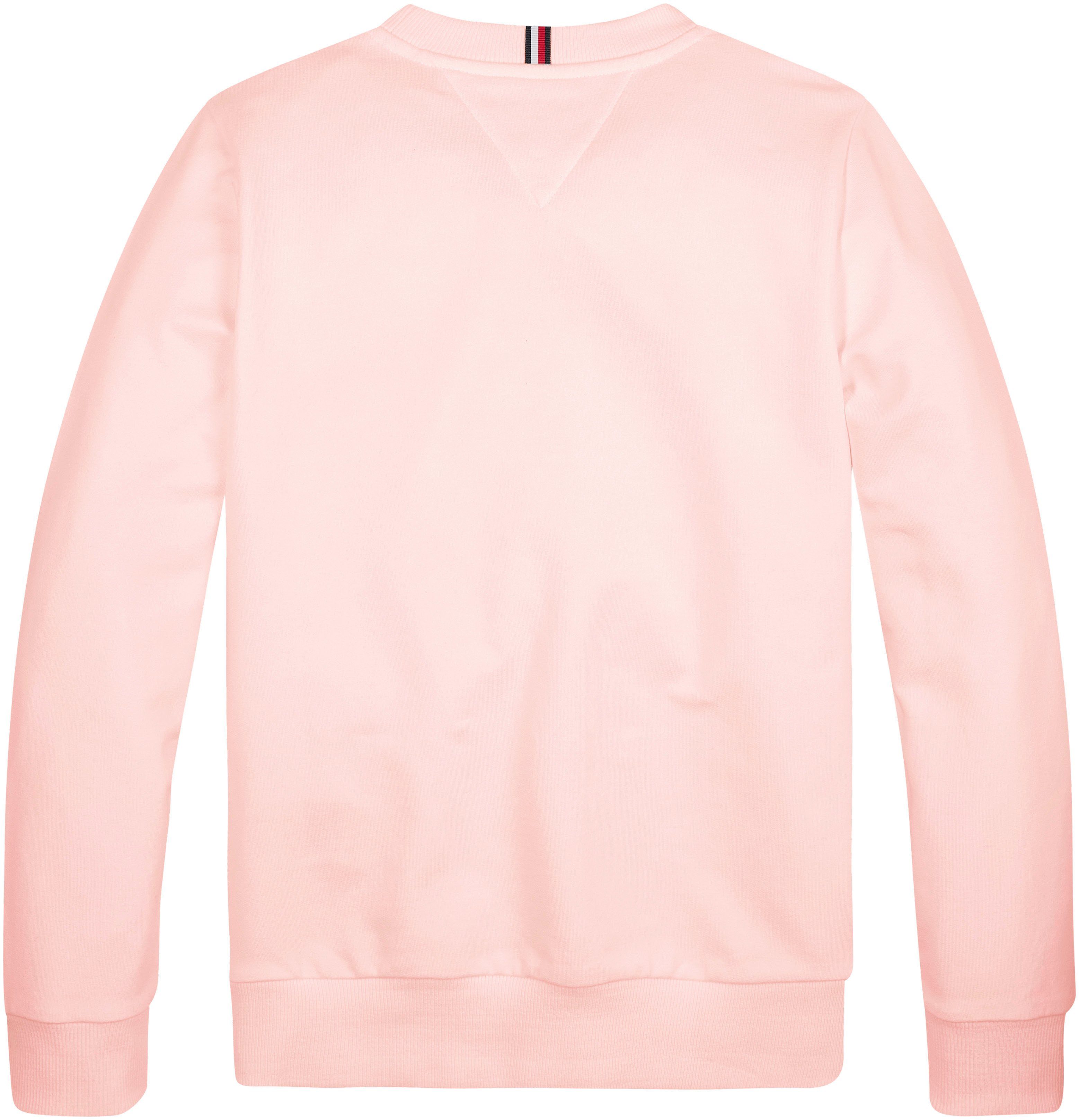Tommy Hilfiger Sweatshirt SOLID SWEATSHIRT Hilfger mit Logo-Flag Tommy Pink_Crystal