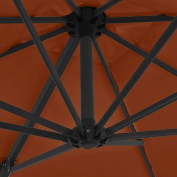 furnicato Sonnenschirm Ampelschirm mit Stahlmast Terrakotta-Rot 250x250 cm