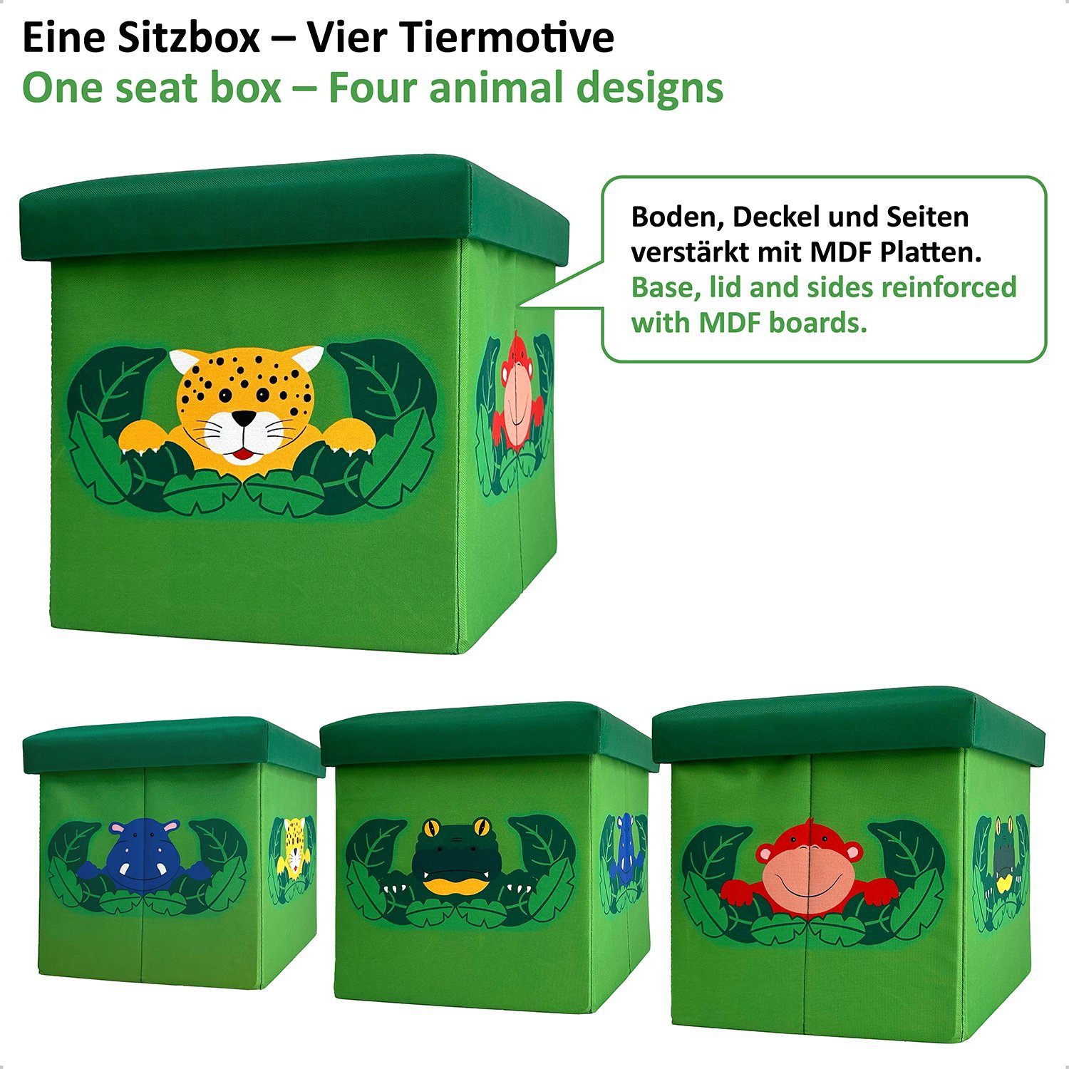 WIESEN.design Spielzeugtruhe 33L, Spielzeugkiste mit Deckel, Kindersitzbank mit Stauraum (Spielzeugbox mit Deckel, Sitzbank Kinder, Spielzeugkiste Kinderzimmer, Spielzeug Aufbewahrung, Kinderbank, Spielzeugaufbewahrung Kinderzimmer), geeignet für Kallax-Regale, belastbar bis 150kg, gratis Versand