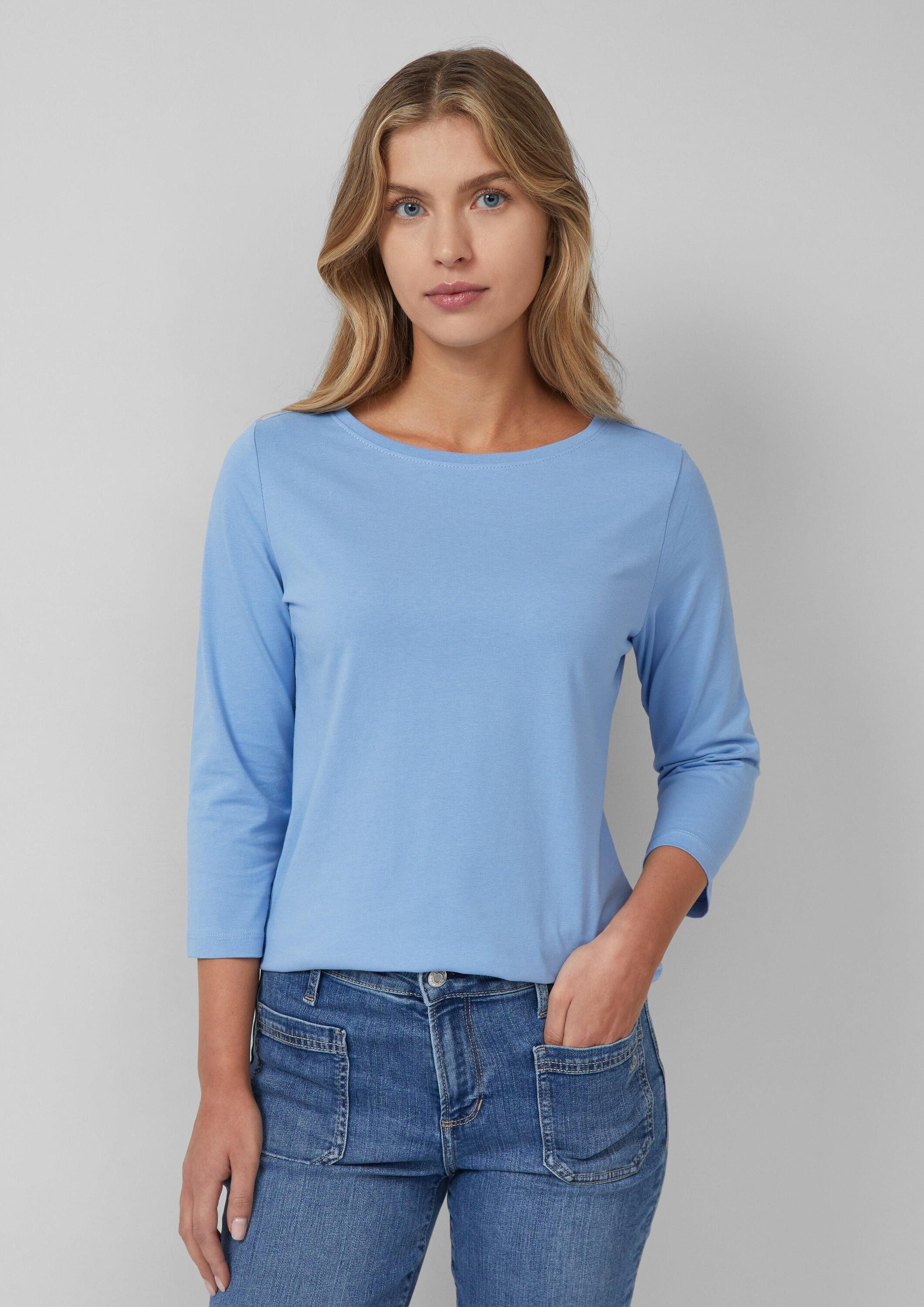 s.Oliver 3/4-Arm-Shirt T-Shirt T-Shirt aus Baumwolle im Slim Fit günstig online kaufen