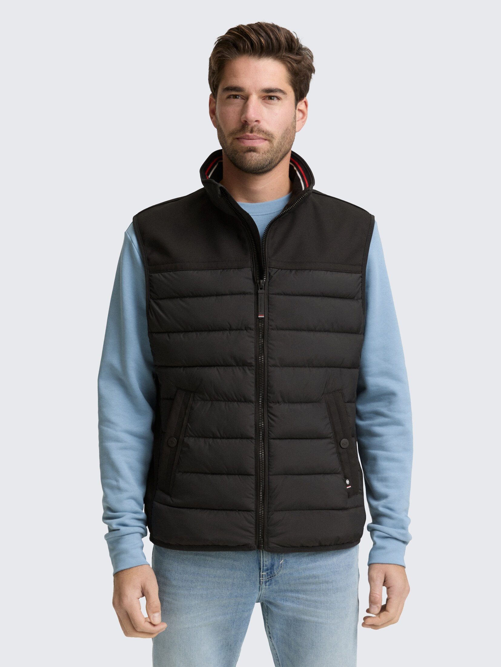 TOM TAILOR Jacken Hybrid Steppweste mit Stehkragen