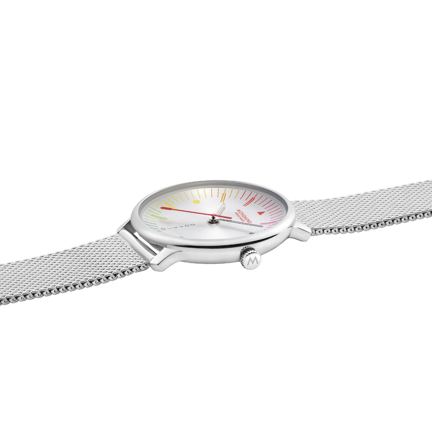MONDAINE Quarzuhr MLE.33112.SM, für Damen Doppio mit Mesh-Band 33 mm