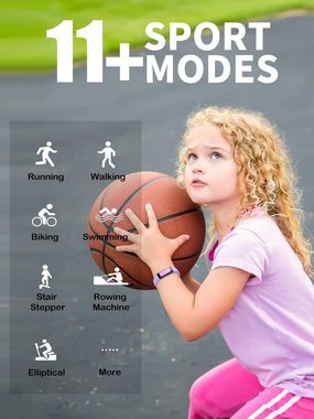 DIGEEHOT Fitness Tracker für Kinder mit Schrittzähler Wecker Smartwatch (Andriod iOS), mit Pulsmesser und Schlafmonitor, 11 Sportmodi Aktivitätstracker