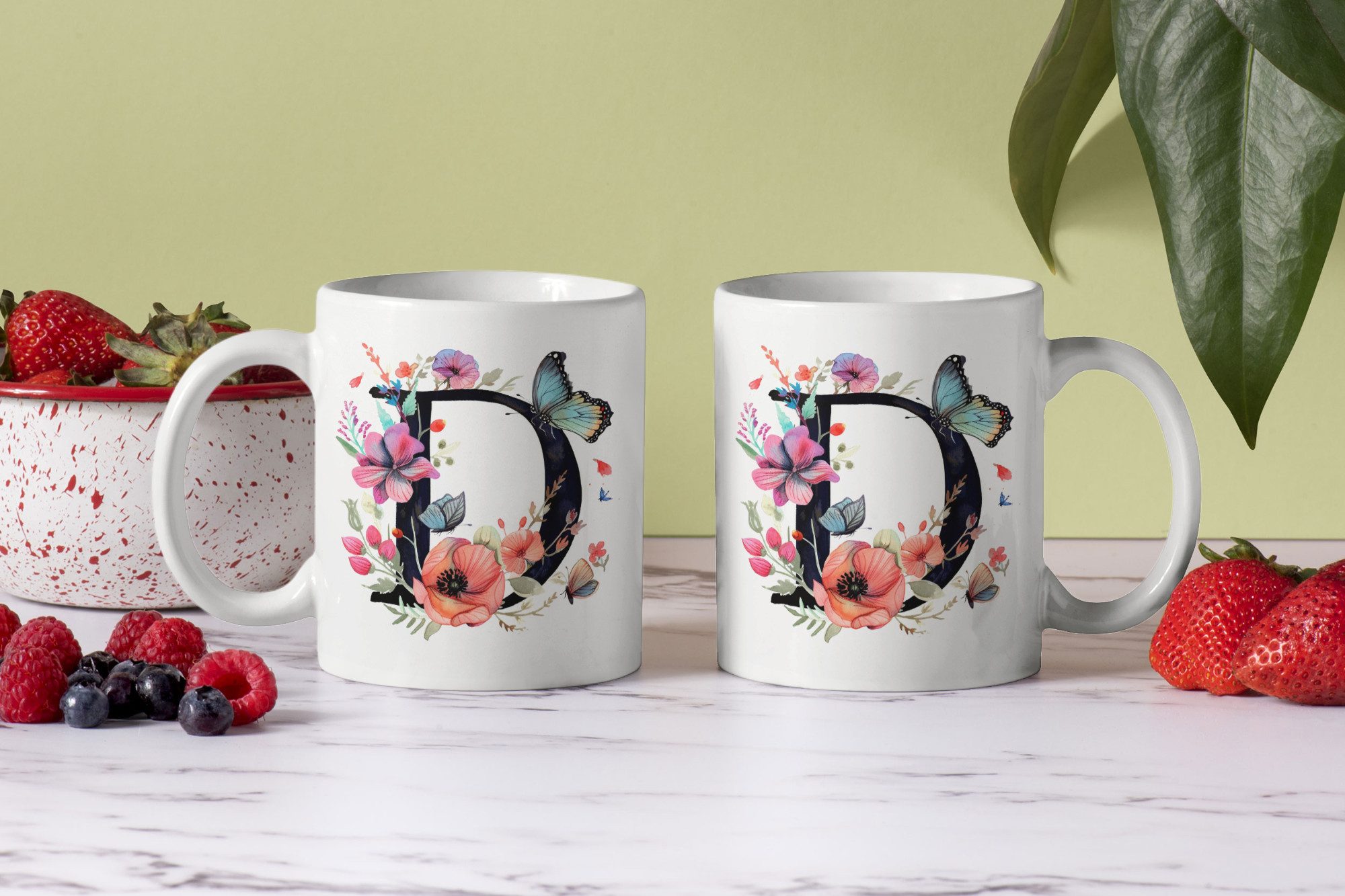 WS-Trend Tasse Name A bis Z Blumen Schmetterlinge Kaffeetasse Teetasse Geschenkidee, Keramik – Bild 2 von 2