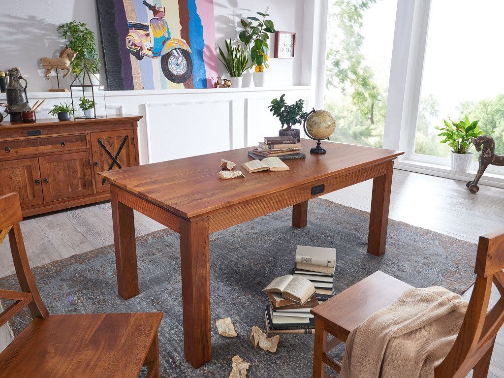 Main Möbel Esstisch Esstisch 180x90cm 'Kansas' Akazie honigfarbig günstig online kaufen