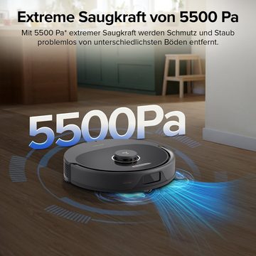 Roborock Saugroboter Q8 MAX, 59,00 W, mit DuoRoller-Bürste, 5500 Pa Saugkraft, No-Go-Zonen, Reinigung entlang der Bodenlinie, 3D-Zeichnung/mehrere Reinigungsstufen, Alexa & App Connect(Q7 max Aktualisierung)