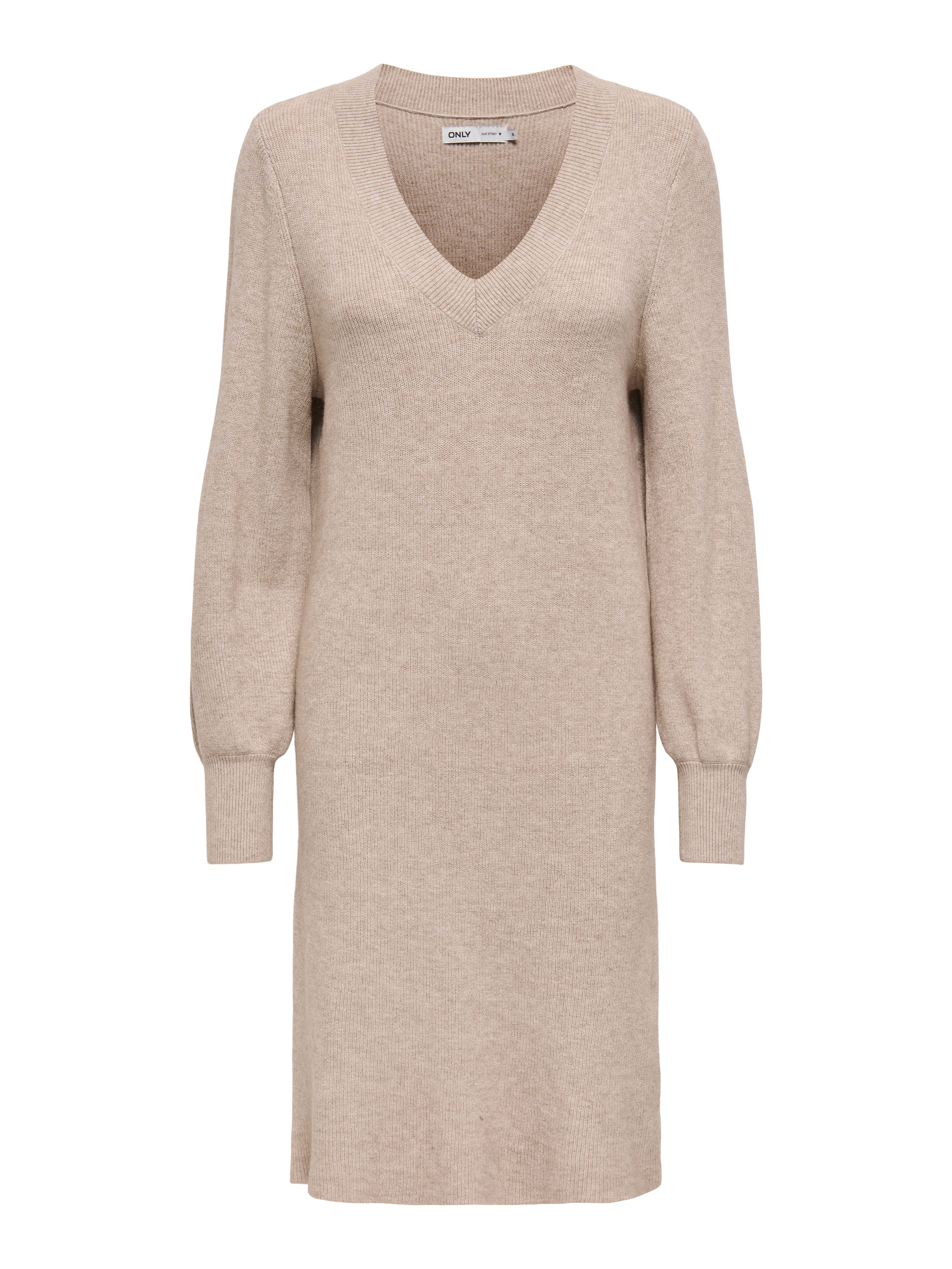 ONLY Strickkleid ONLKATIA LS V-NECK DRESS günstig online kaufen