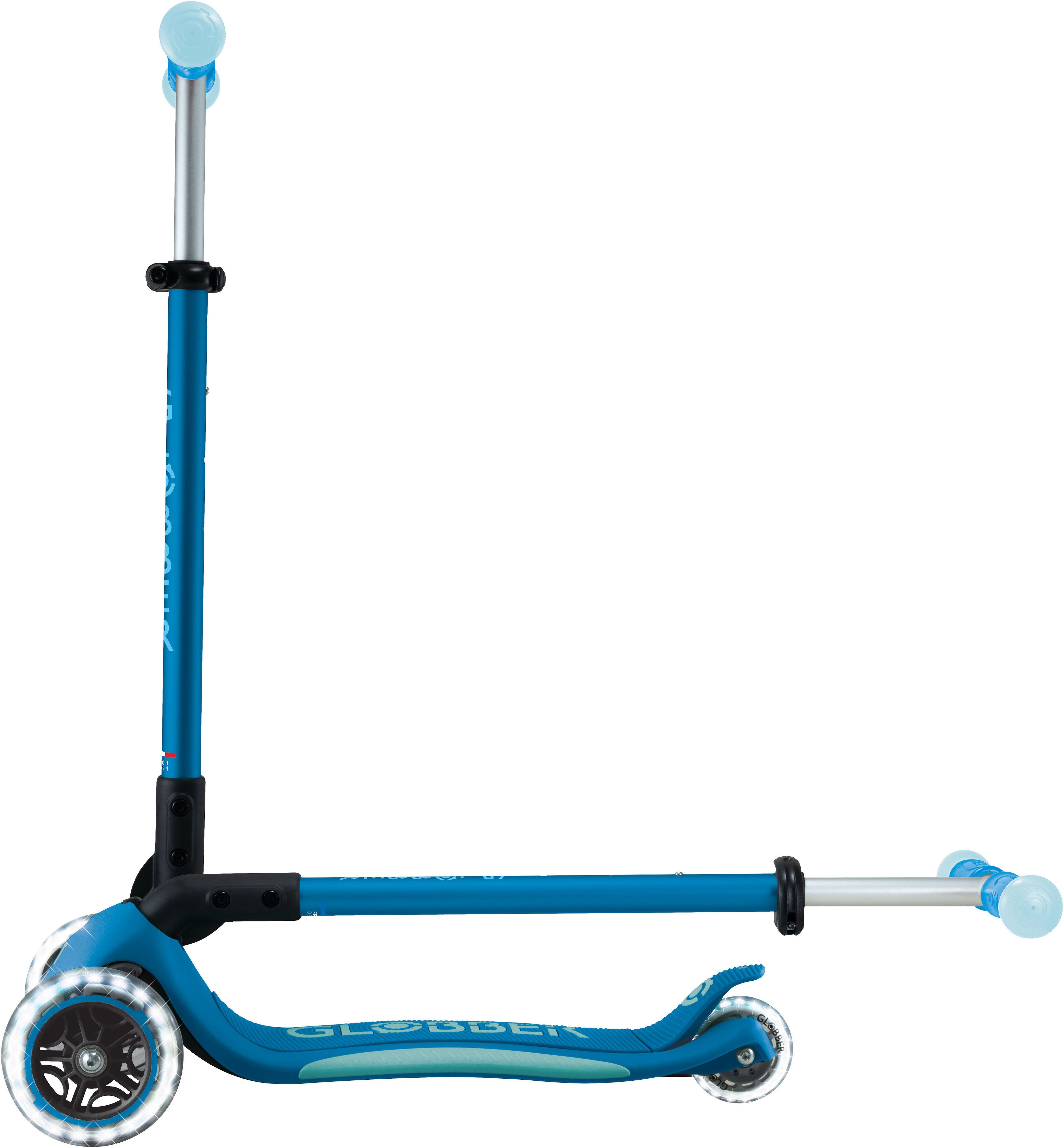 Globber Tretroller ELITE GLOW LIGHTS, mit Leuchtrollen und Glow-Effekt