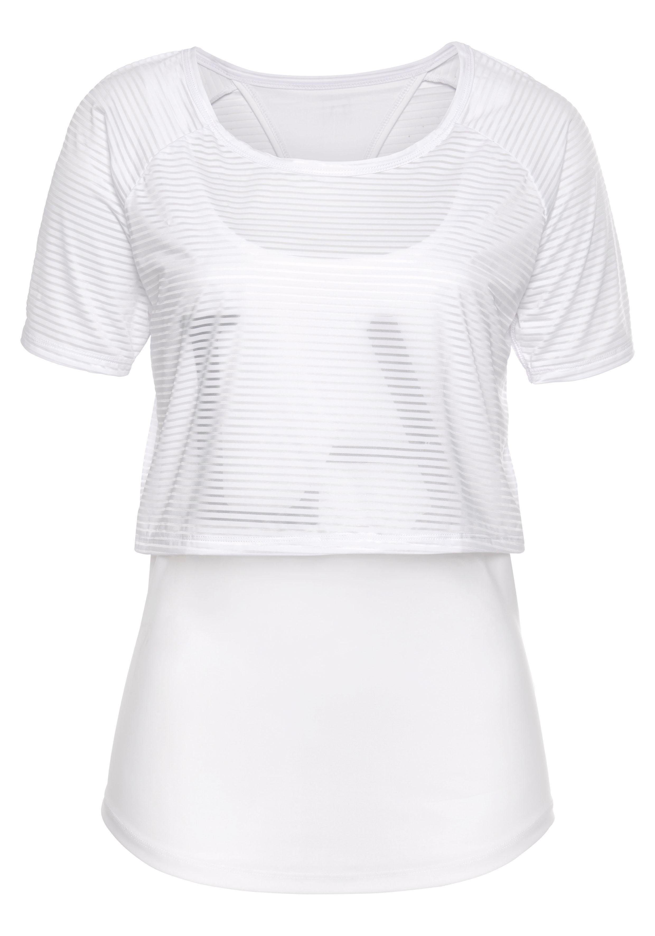 T-Shirt Funktionsshirt 1 Layer-Design 2 ACTIVE LASCANA Mauve in Digital im weiß