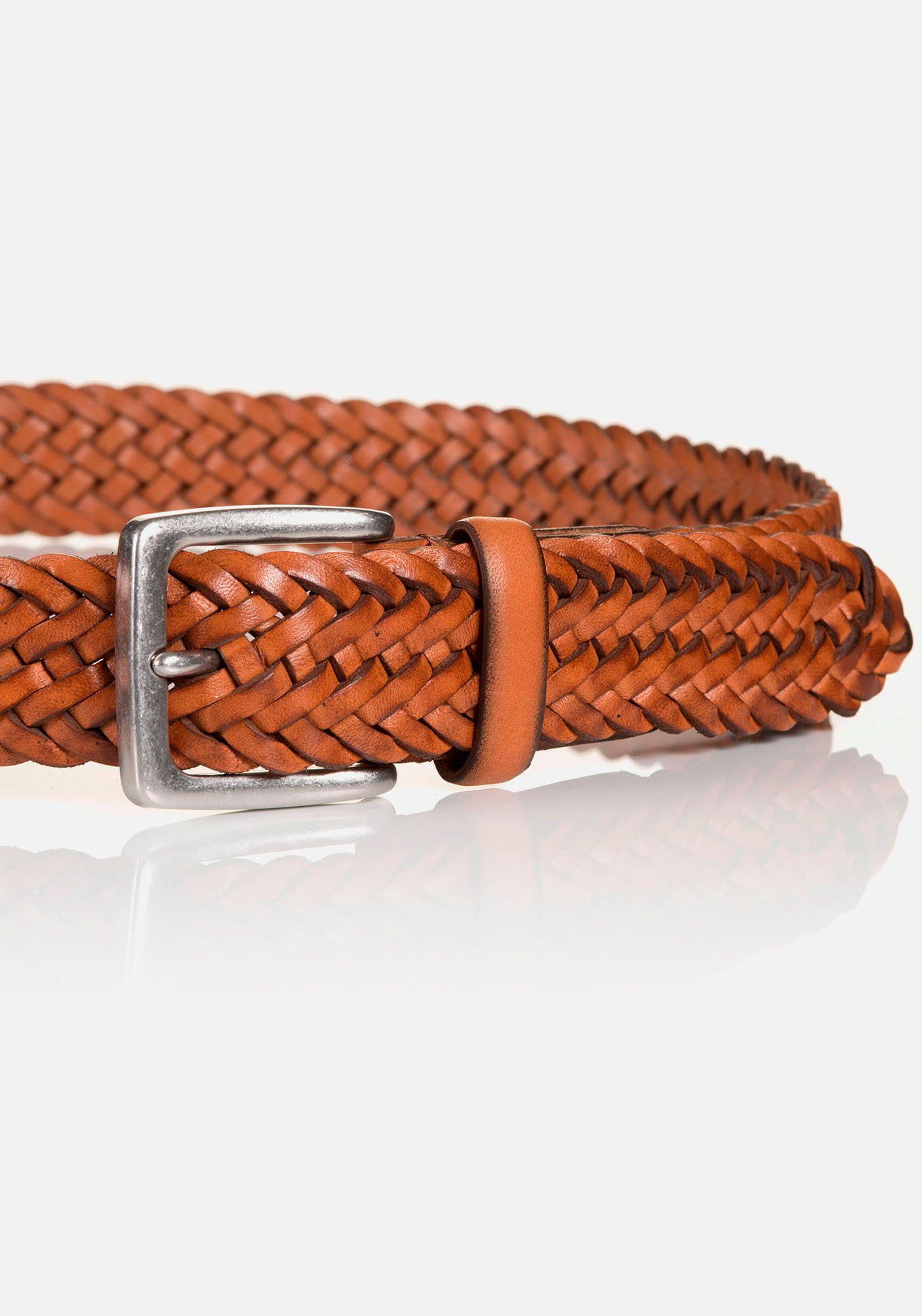 MONTI Ledergürtel 3,5 cm breit, Business-Casual, Glattleder geflochten günstig online kaufen