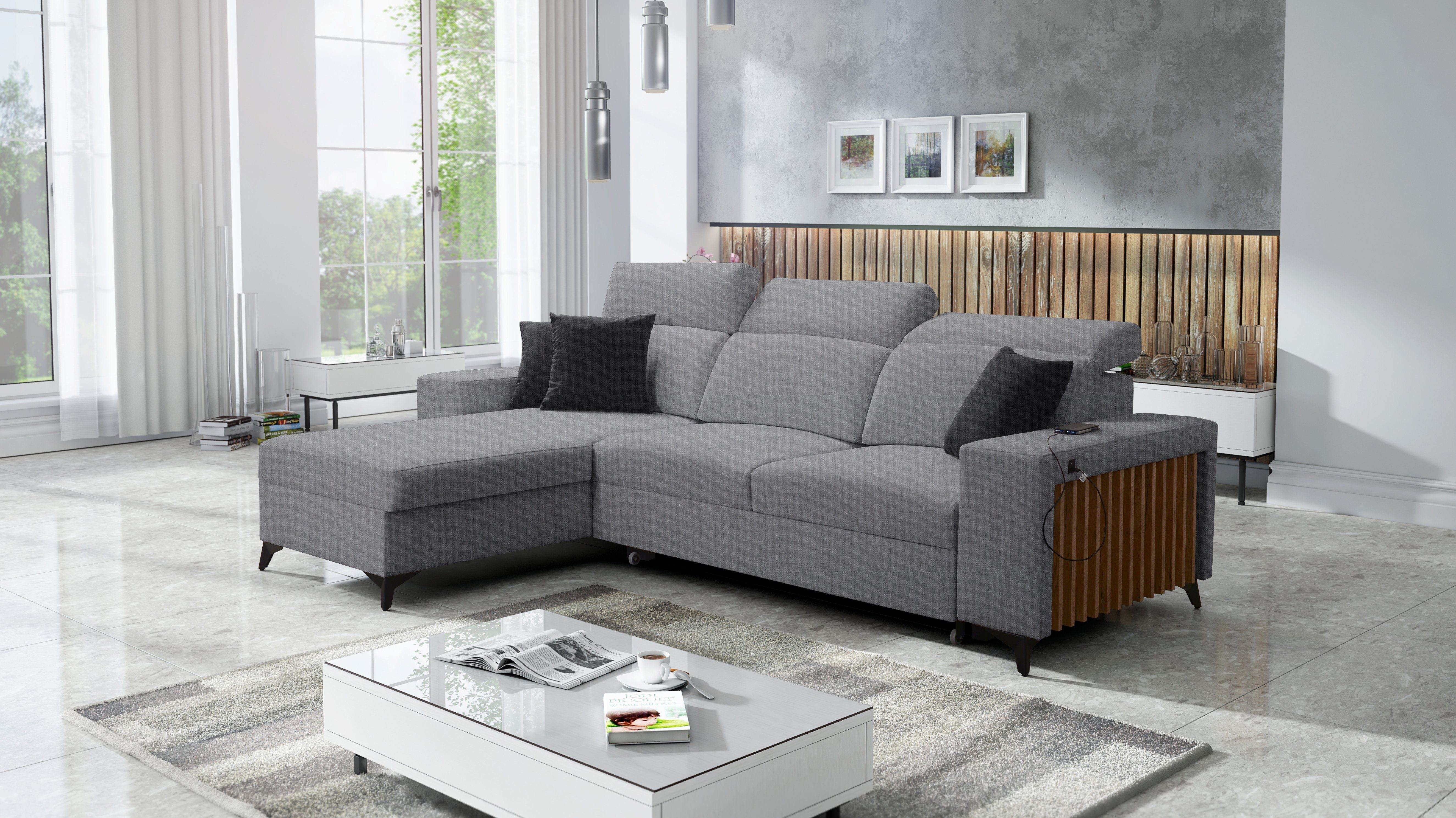 Best for Home Ecksofa Ecksofa mit Schlaffunktion und Bettkasten – modern & komfortabel, Ecksofa mit Schlaffunktion, Schlaffunktion