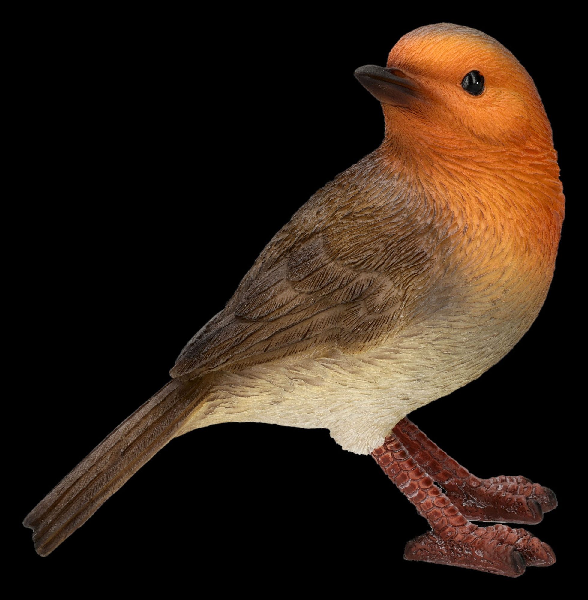 Figuren Shop GmbH Gartenfigur Rotkehlchen Figur – Vogel Gartenfigur naturgetreu Tierdeko 12 cm Deko