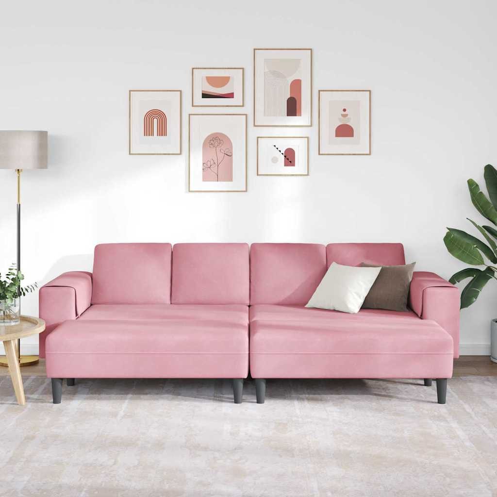 vidaXL Sofa Sofa Set Rosa Samt, günstig online kaufen