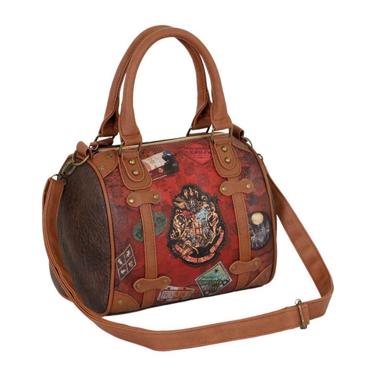 Harry Potter Handtasche Railway Damen Handtasche Braun mit Reißverschluss und Griffen