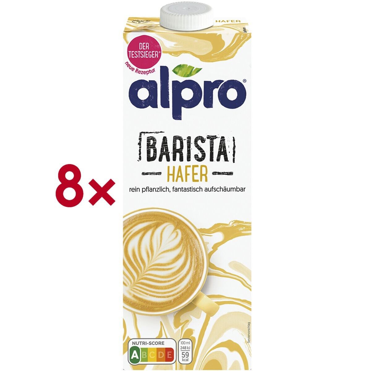 Alpro Barista Hafer, 8x 1 Liter, Milchalternative / Haferdrink
