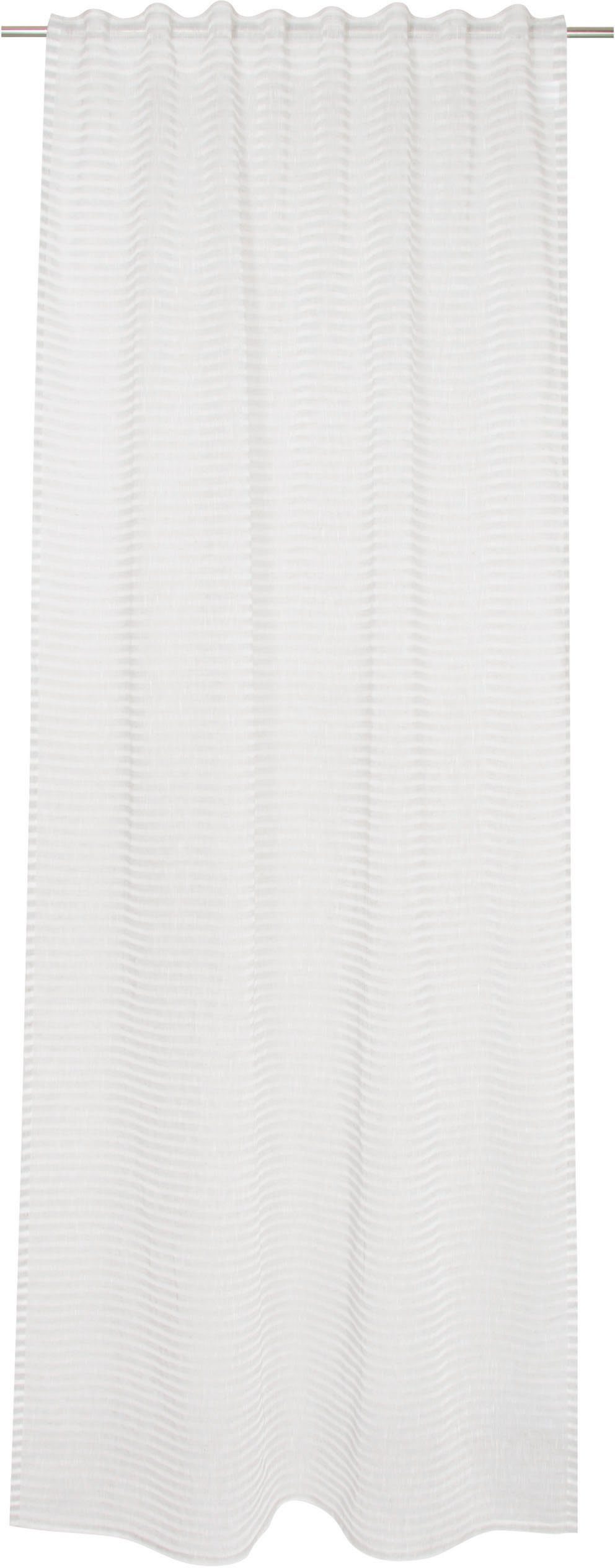 Stripe, St), transparent, TAILOR Natural Schlaufen grau transparent HOME, (1 TOM Vorhang verdeckte