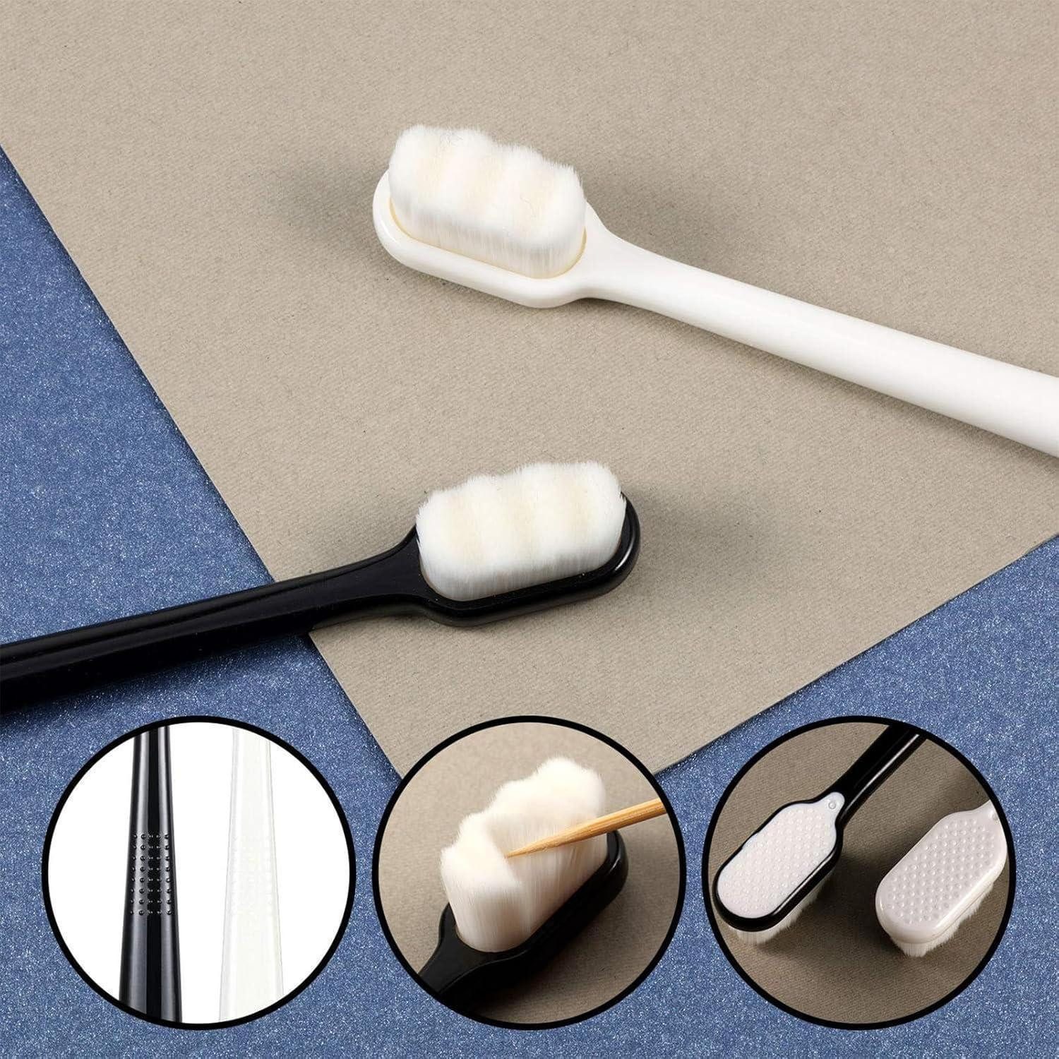 Boao Zahnbürste 4er Set Soft Micro Nano Handzahnbürste Extra Weiche Borsten - 20.000