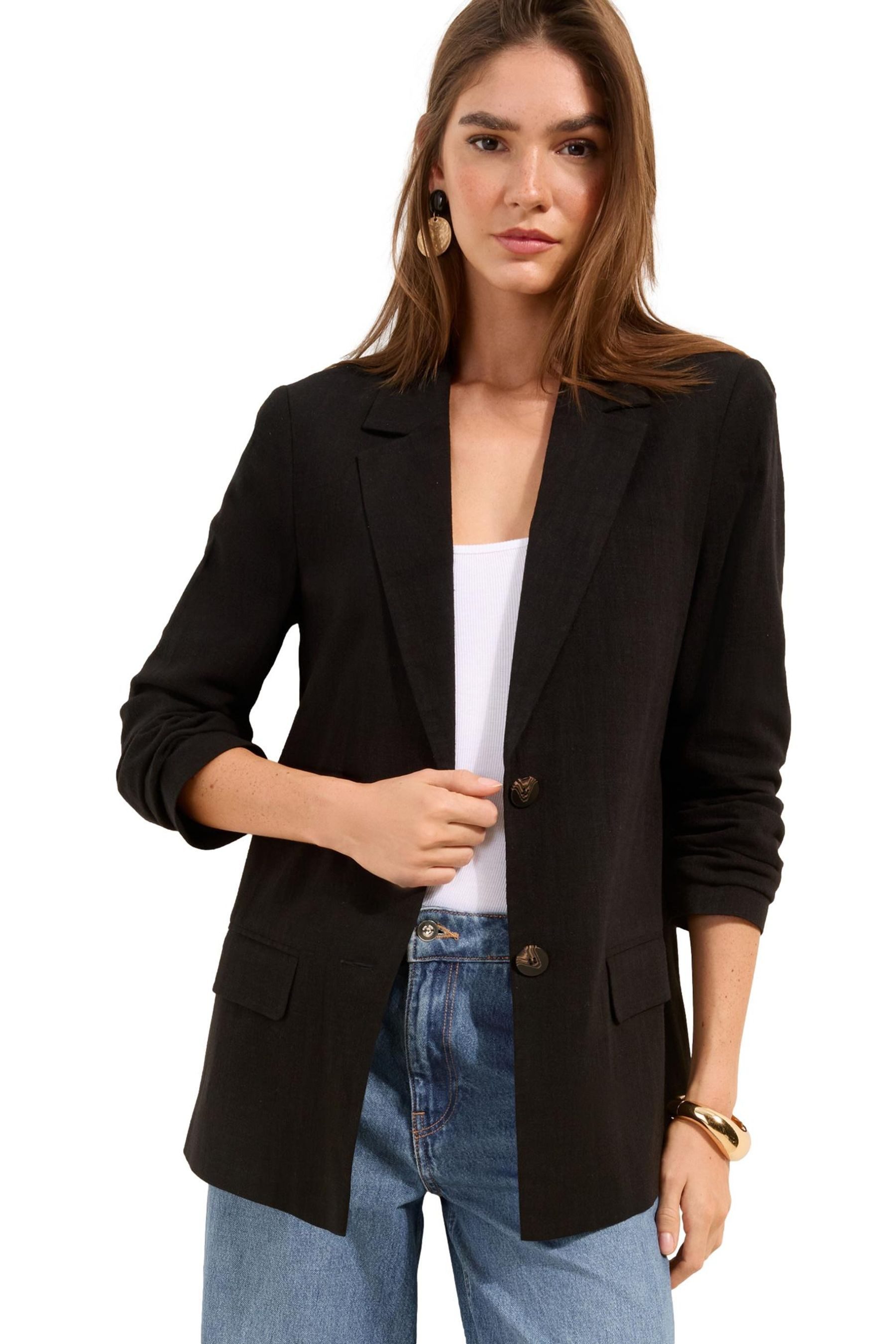 Friends Like These Jackenblazer Friends Like These Blazer mit Leinen, Regular (1-tlg)