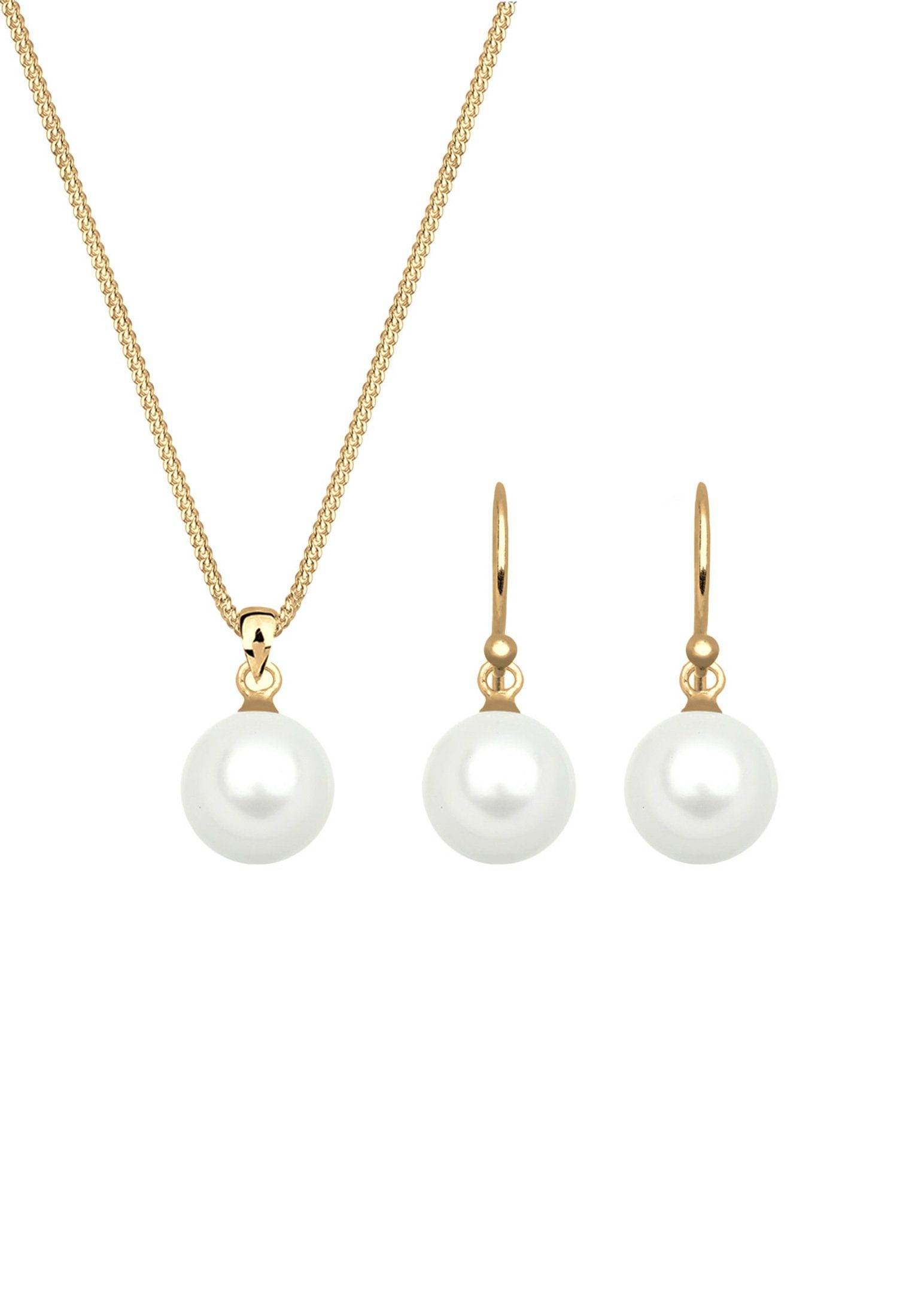 Elli Schmuckset Muschelkernperle Weiß 925 Sterling Silber günstig online kaufen